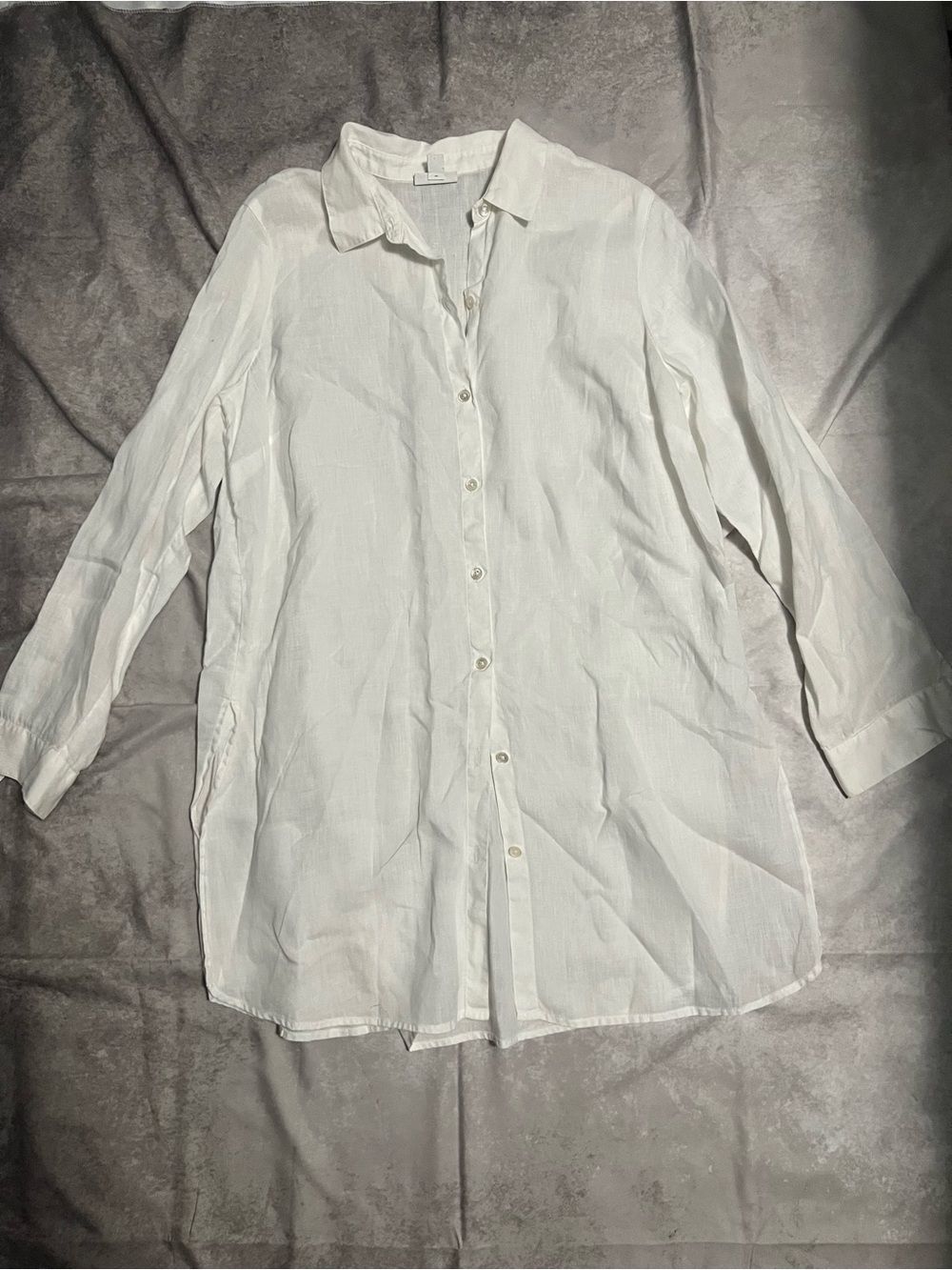 J. Jill White Button-Front Tunic 100% Linen